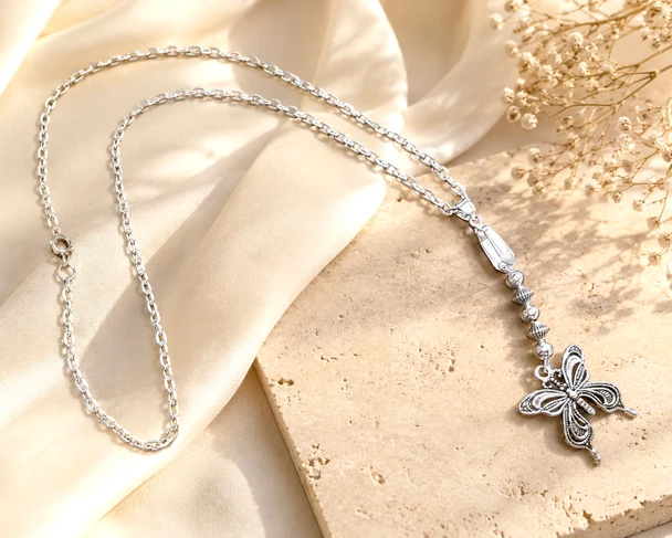 Butterfly Navajo Silver Chain & Pendant