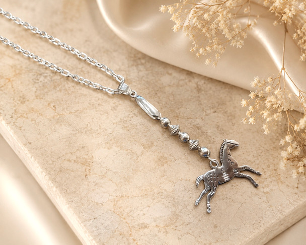 Navajo Silver Chain & Horse Pendant