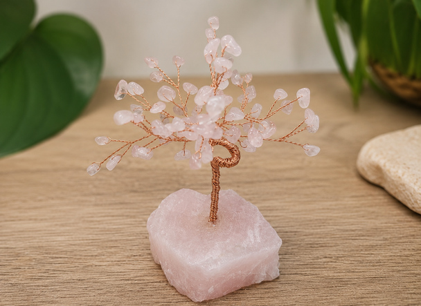 Gemstone Banzai Tree -Rose Quartz