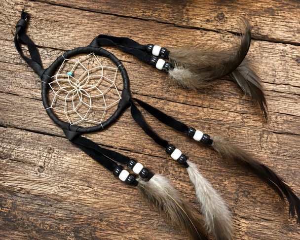 Native American Dreamcatcher 3" -Black