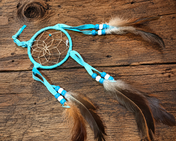 Native American Dreamcatcher 3" -Turquoise