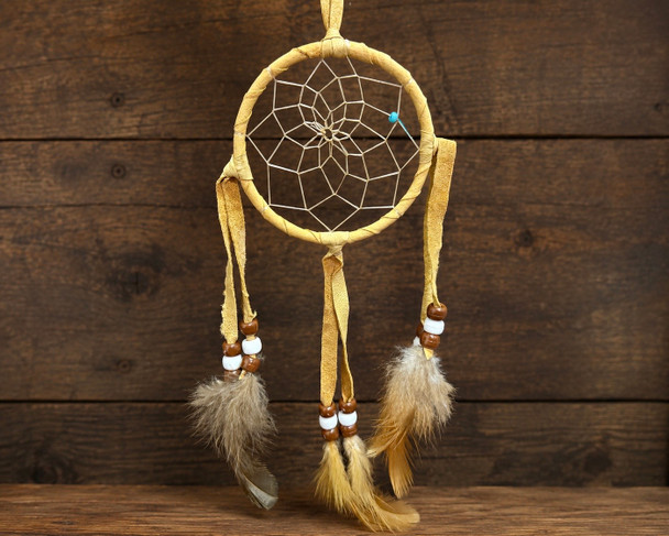 Native American Dreamcatcher 3" - Gold