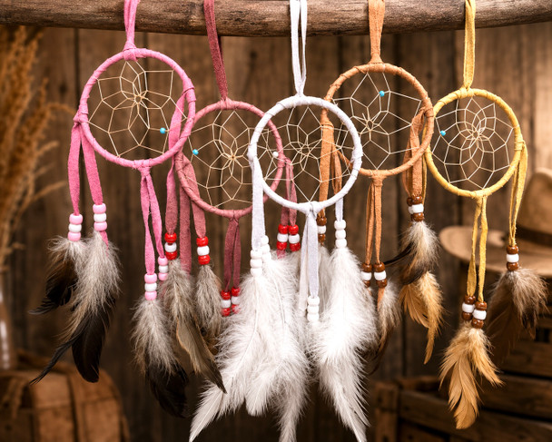 Assorted Native American Dreamcatcher 3"
