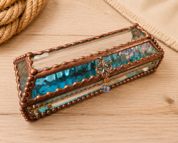 Stained-Glass Heirloom Jewelry Box / Glasses Case