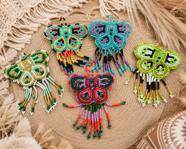 Assorted Seed Bead Butterfly Barrette