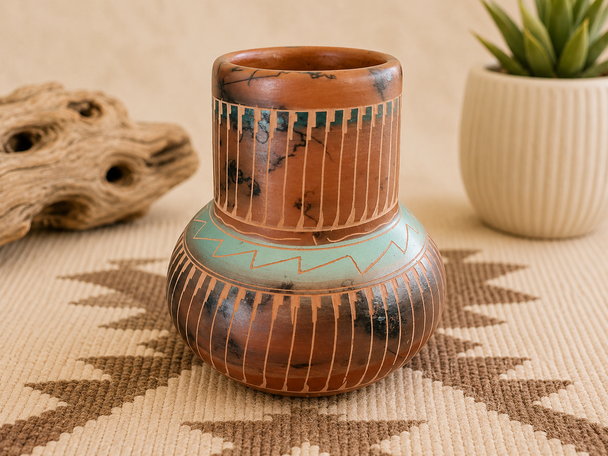 Navajo Horse Hair Chimney Vase
