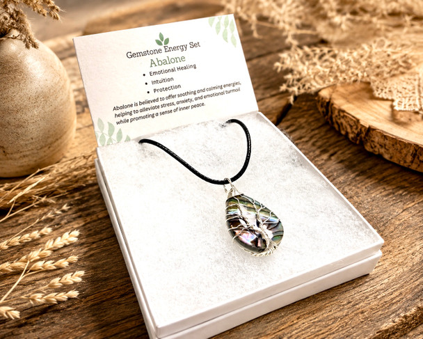 Abalone Pendant Necklace -Tree of Life