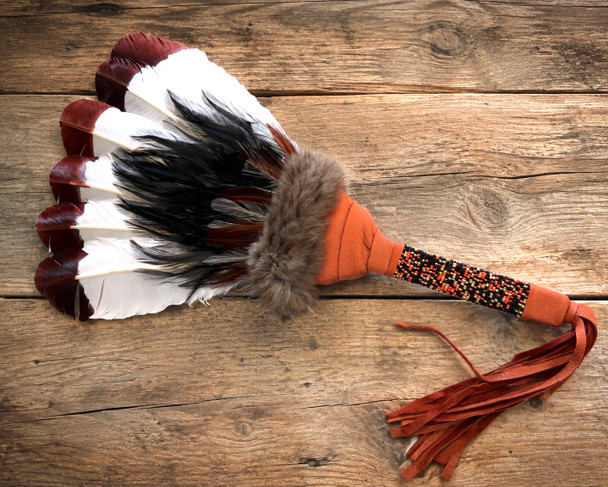 Creek Indian Beaded Prayer Fan