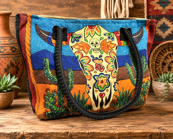 Day of the Dead purse -Steer Skull