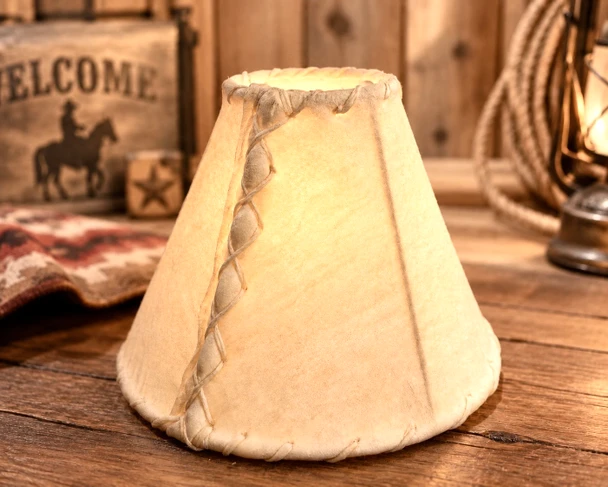 Short rawhide lamp shade - southwestern 8"