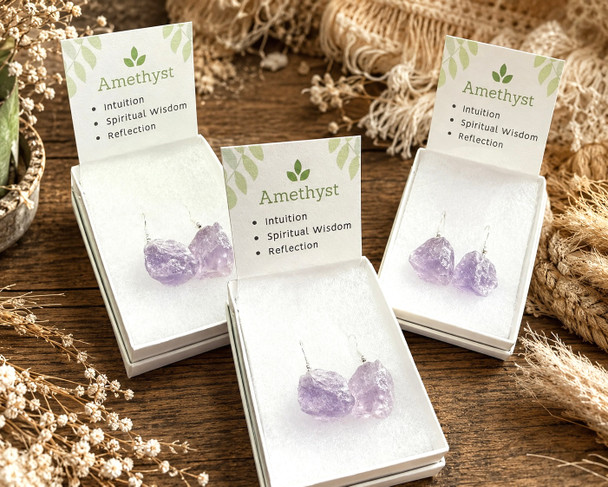 Assorted Crystal Earrings -Amethyst