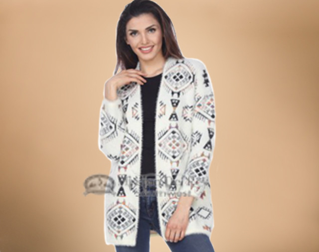 Tan and Pink Southwestern Sweater Cardigan (L)