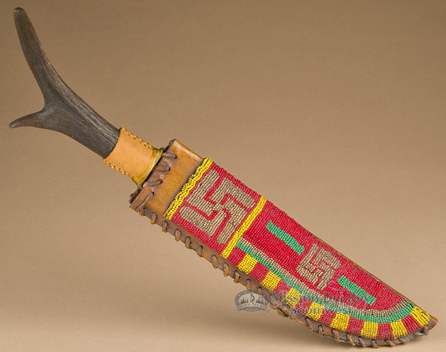 Native American Vintage Sioux Beaded Sheath & Knife (k25) Mission Del