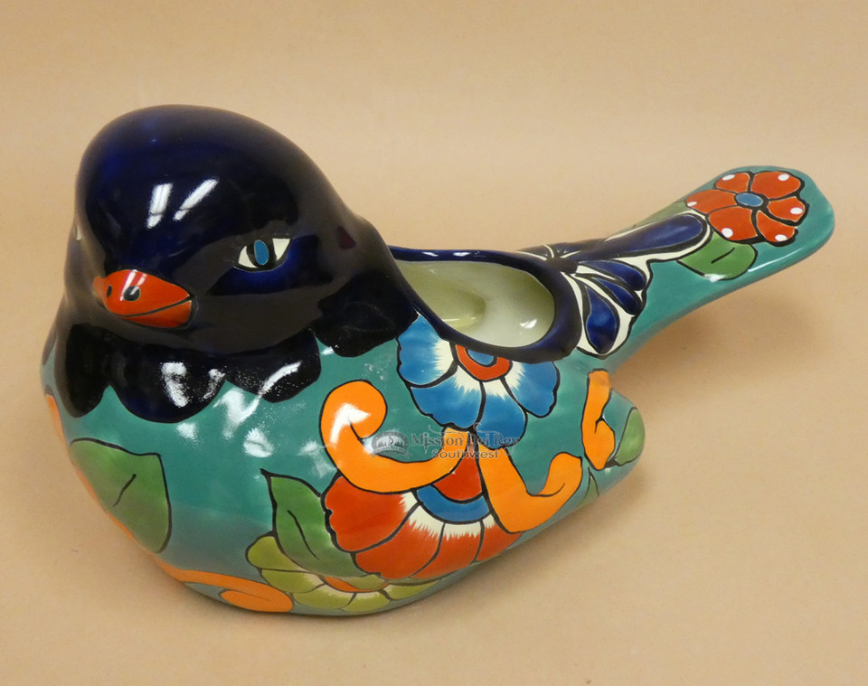 Mexican Talavera Bird Planter 13" (134tal17) Mission Del Rey Southwest