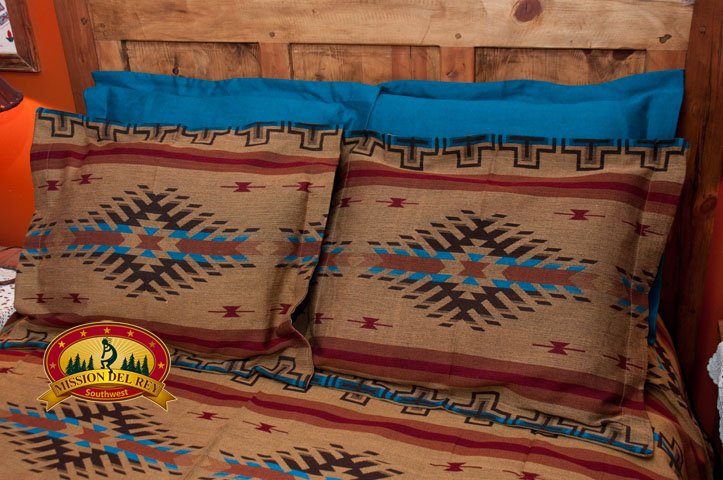 Blue Southwest Pillow Sham with Isleta