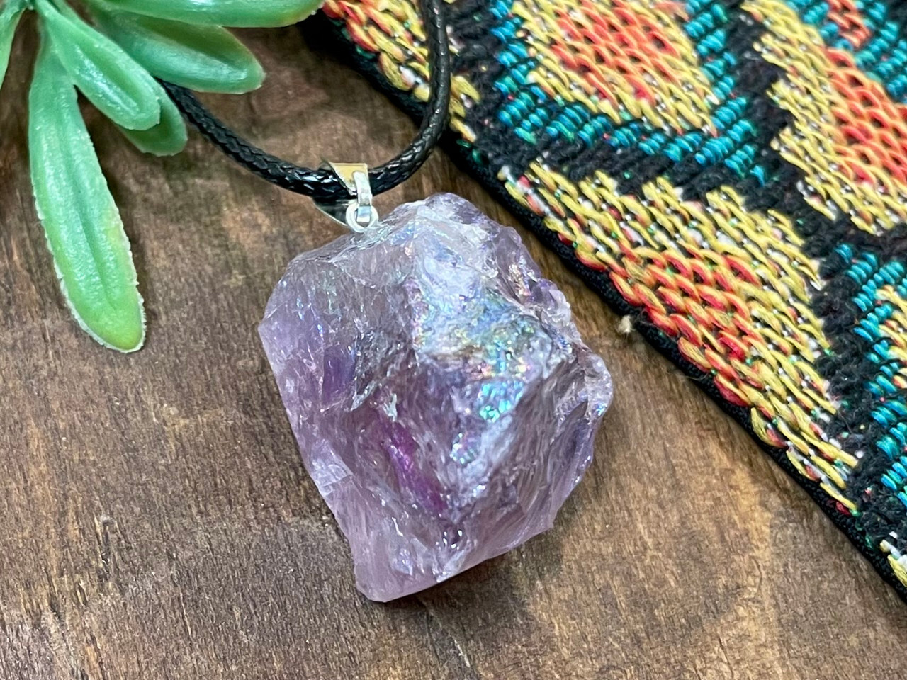 gemstone crystal pendant necklace