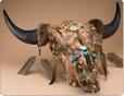 southwestern painted steer skulls