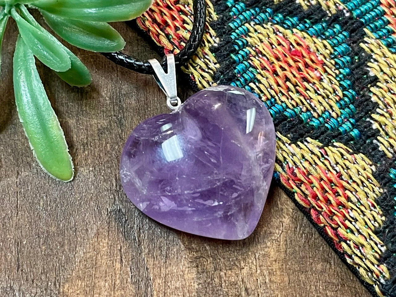 gemstone heart pendant