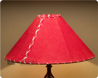 red leather lamp shades