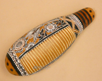 Hand Etched Andean Indian Gourd Instrument 10