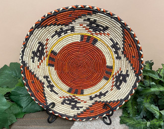 Hand Coiled Basket & Stand 12.25 (b6) - Mission Del Rey Southwest