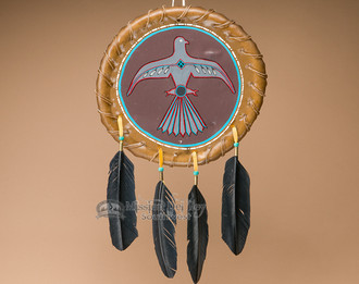 Painted Rawhide War Shield Mandella 11.5