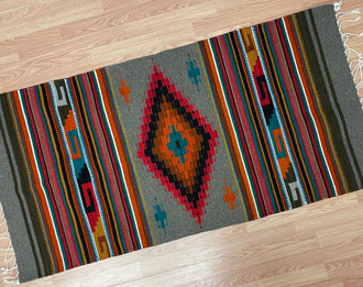 Mexican Zapotec Indian Rug 30x60 (123) - Mission Del Rey Southwest LLC