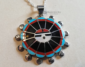 Zuni Pendant Hopi Sun and Silver Necklace Set 18