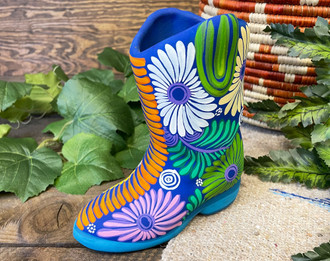 Bottes De Pluie Cowboy Nomad - Multicolore, Boho, Talon Bloc, Pointure 7