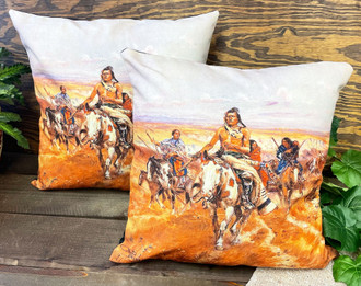 Pair Western Pillow Covers - Cowgirl Boutique 18x18 (dpc100a) - Mission Del  Rey Southwest