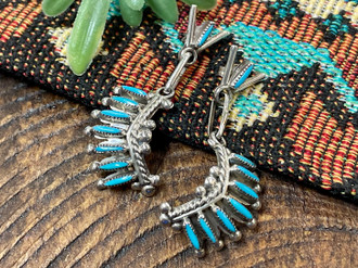 Native American Needlepoint Earrings - Zuni (113ear10) - Mission