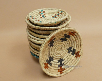 Hand Coiled Basket & Stand 12.25 (b6) - Mission Del Rey Southwest