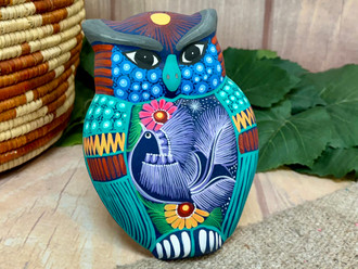 Matte Hand Painted Wall Hanging Owl 7