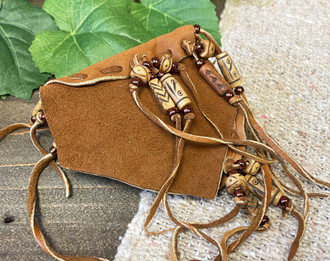 Native American Sokoki Abenaki Deerskin Medicine Bag 4