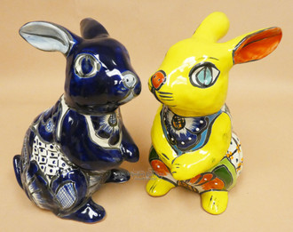Assorted Hand Painted Talavera Rabbit Sitting 10.5