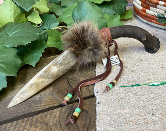 Shoshone Antler & Stone Knife - Deer Skin Sheath 8 (65bc188) - Mission Del  Rey Southwest