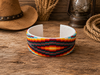Navajo Indian Beaded Cuff Bracelet (36bc91) - Mission Del Rey