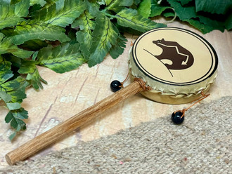 Rustic Rawhide Drum Rattle 9