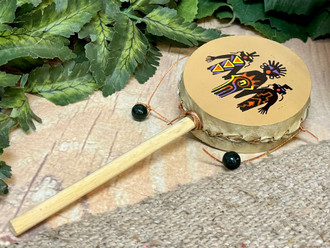 Genuine Native Rawhide Drum Rattle 9