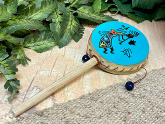 Rustic Native Rawhide Drum Rattle 9