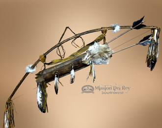 Authentic Native American Bow & Coyote Quiver 42" (3bc659) - Mission