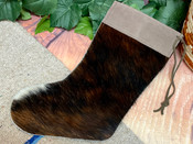 Genuine Cowhide Christmas Stocking 17.75"