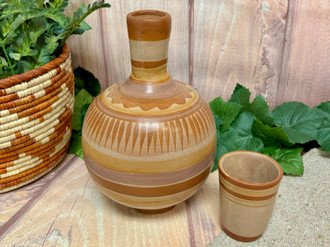 Cantarito -Mexican Pottery Water Jug and Cup 12