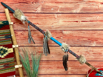 Hand Beaded Native American Lance 56