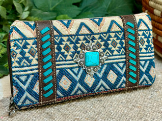 Native Handwallet Native Inspired Tri-Fold Tapestry Wallet (94walt02)