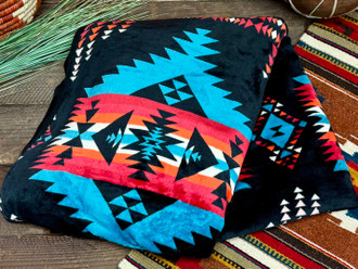 Feelyou Southwest Native American Plush Throw Blanket 50x60 – Geometric Flannel Fleece, All Season Soft Decorative Blanket