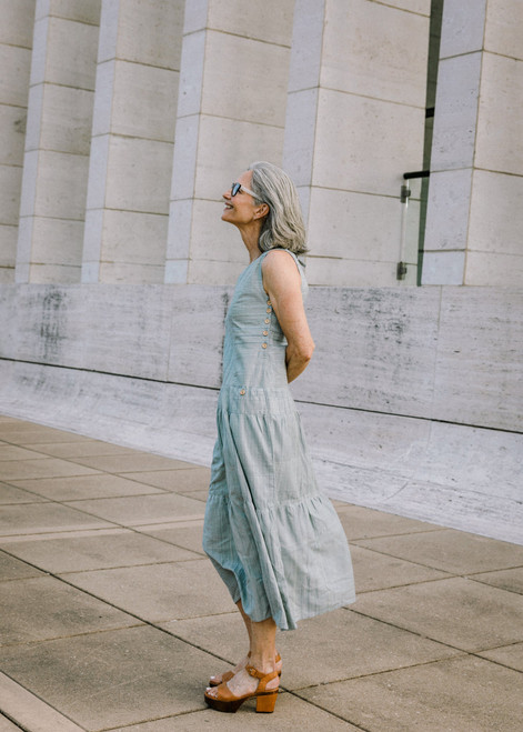 Handwoven Bina Dress in Silver - Pre-Order 6/30