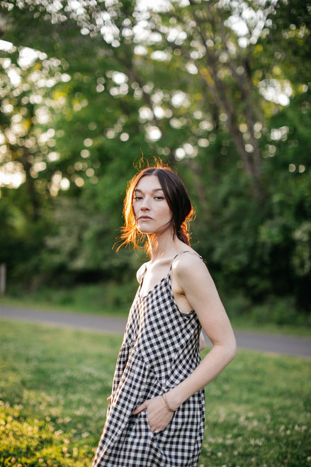 Faro Dress in Recycled Black and White Gingham - Pre-Order 7/31