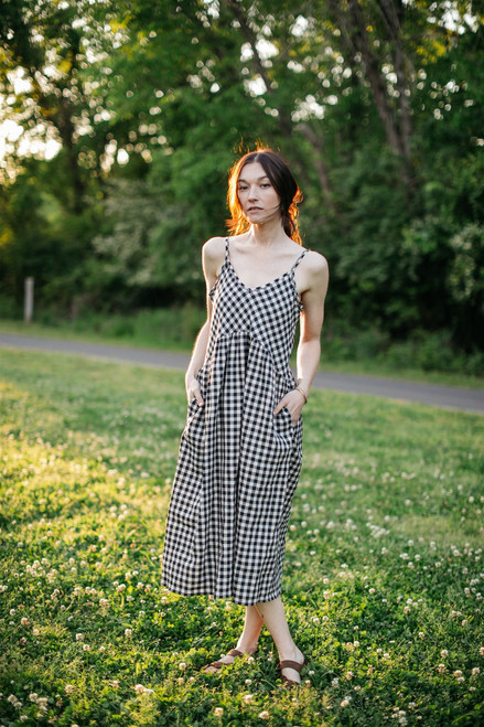 Faro Dress in Recycled Black and White Gingham - Pre-Order 7/31