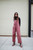 Charli Handwoven Cotton Jumpsuit in Mauve Stripe - Pre-Order 7/31